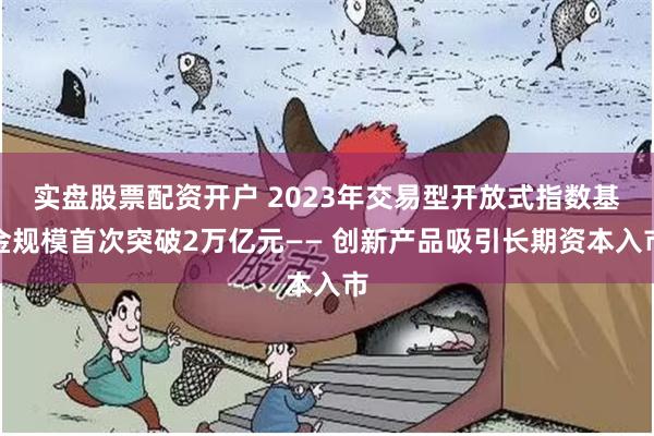 实盘股票配资开户 2023年交易型开放式指数基金规模首次突破2万亿元—— 创新产品吸引长期资本入市